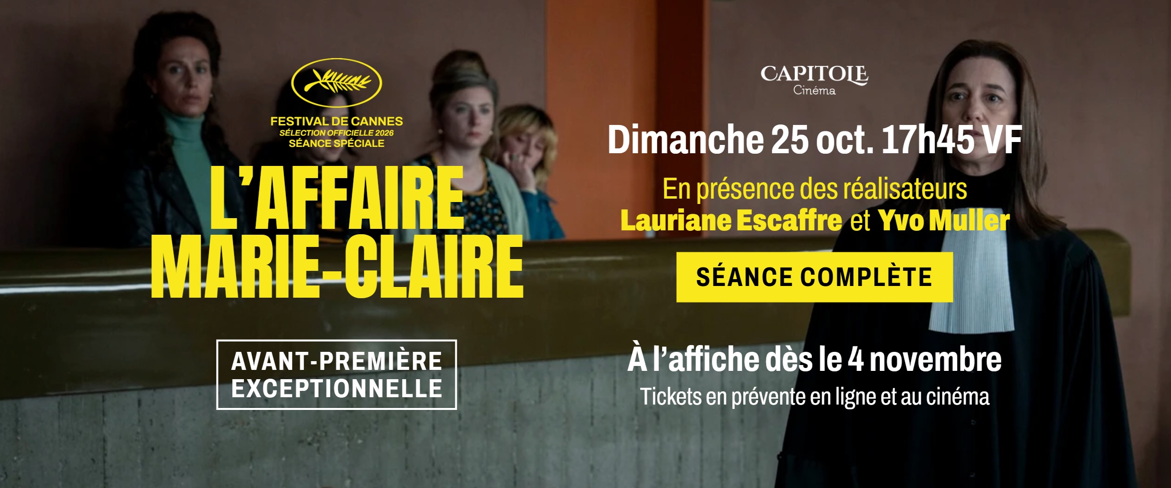 L’Affaire Marie-Claire – avant-première dimanche 25 octobre – séance complète